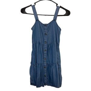 Simply Blessed Kids Button Up Denim Midi Dress Girls 8